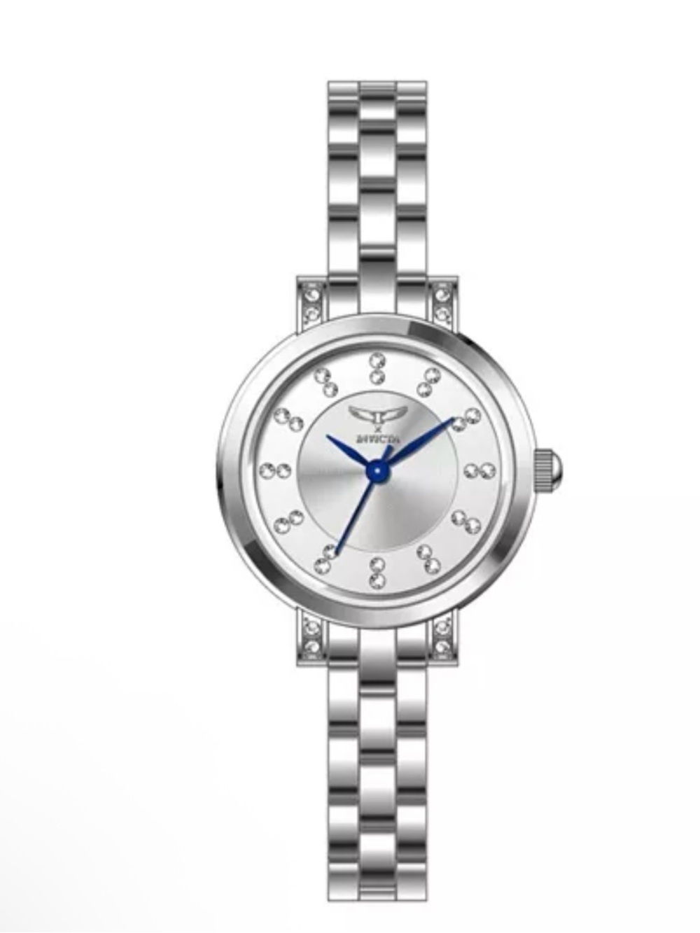 Invicta Silver-tone Women's Bracelet Watch with Blue Hands model 69072